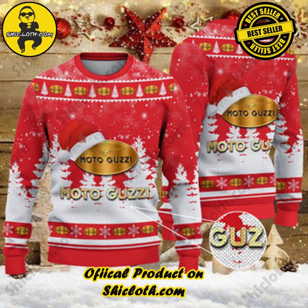 Unveiling Festive Delight: Shiclothshop's Unique Collection of Ugly Christmas Sweaters 31 Moto Guzzi Ugly Christmas Sweater