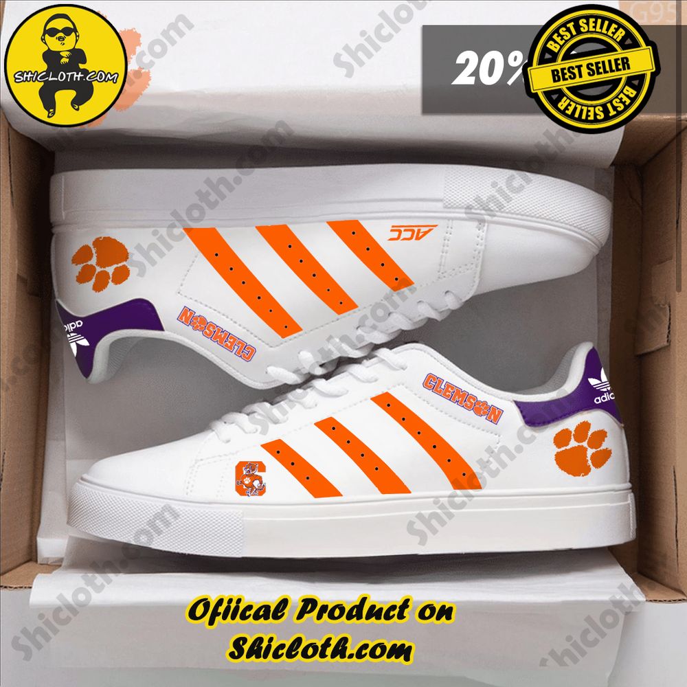 Stan Smith Shoes from Shiclothshop - A meaningful gift for sports enthusiasts. 12 NCAA Clemson Tigers Adidas Stan Smith Shoes