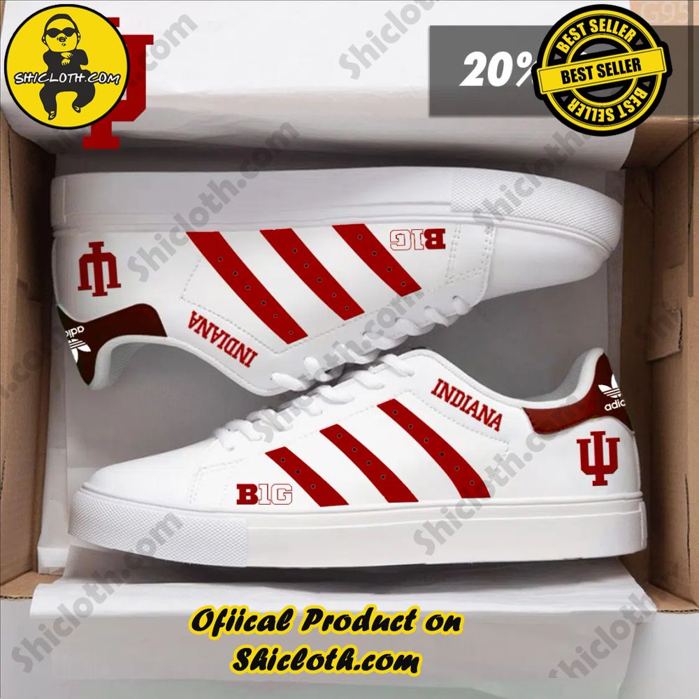 Stan Smith Shoes from Shiclothshop - A meaningful gift for sports enthusiasts. 17 NCAA Indiana Hoosiers Adidas Stan Smith Shoes