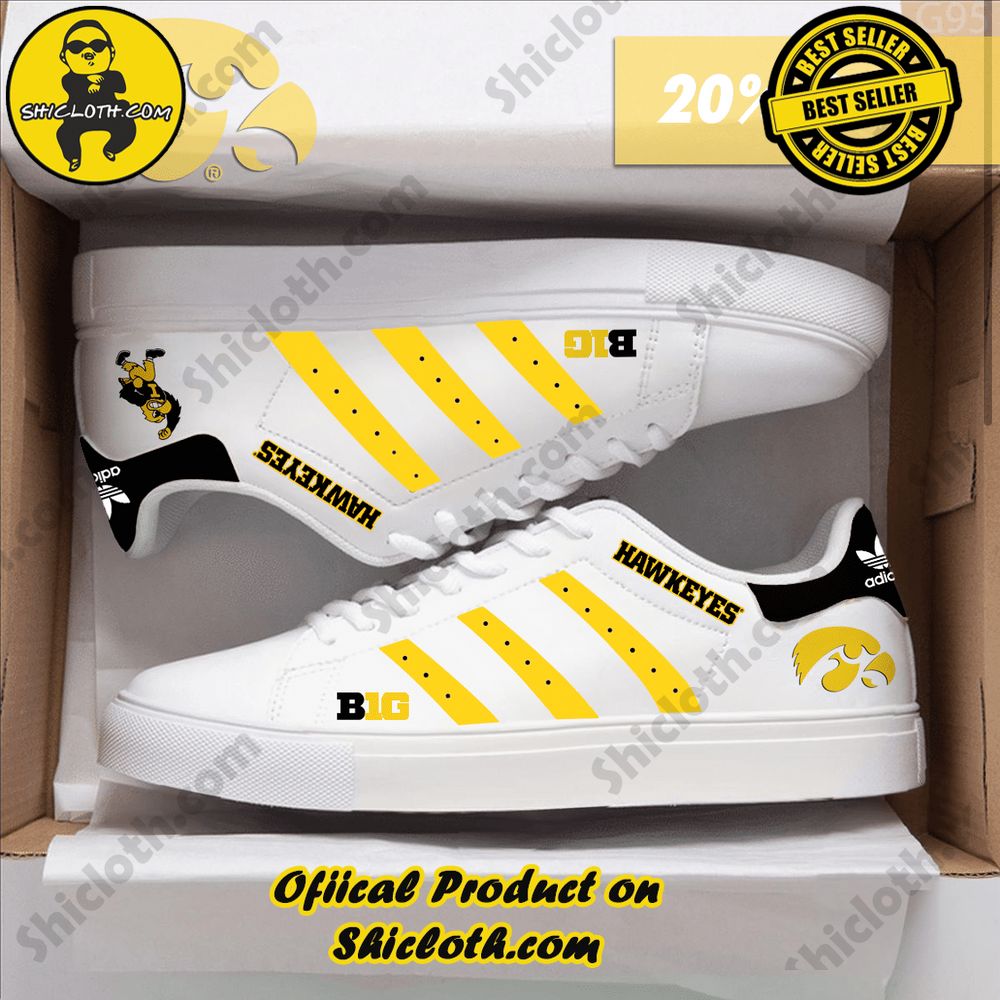 Stan Smith Shoes from Shiclothshop - A meaningful gift for sports enthusiasts. 18 NCAA Iowa Hawkeyes Adidas Stan Smith Shoes