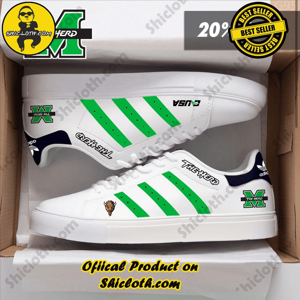 Stan Smith Shoes from Shiclothshop - A meaningful gift for sports enthusiasts. 22 NCAA Marshall Thundering Herd Adidas Stan Smith Shoes