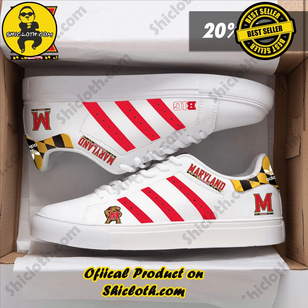 Stan Smith Shoes from Shiclothshop - A meaningful gift for sports enthusiasts. 23 NCAA Maryland Adidas Stan Smith Shoes