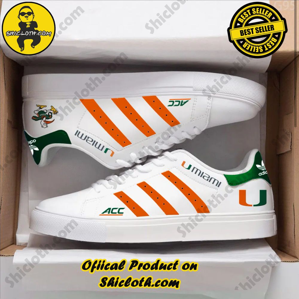 Stan Smith Shoes from Shiclothshop - A meaningful gift for sports enthusiasts. 25 NCAA Miami Hurricanes Adidas Stan Smith Shoes