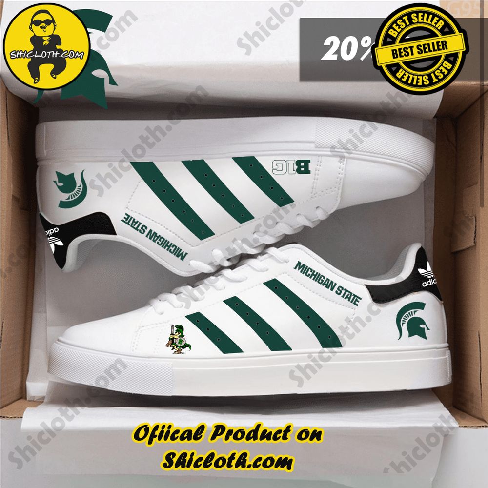 Stan Smith Shoes from Shiclothshop - A meaningful gift for sports enthusiasts. 27 NCAA Michigan State Spartans Adidas Stan Smith Shoes