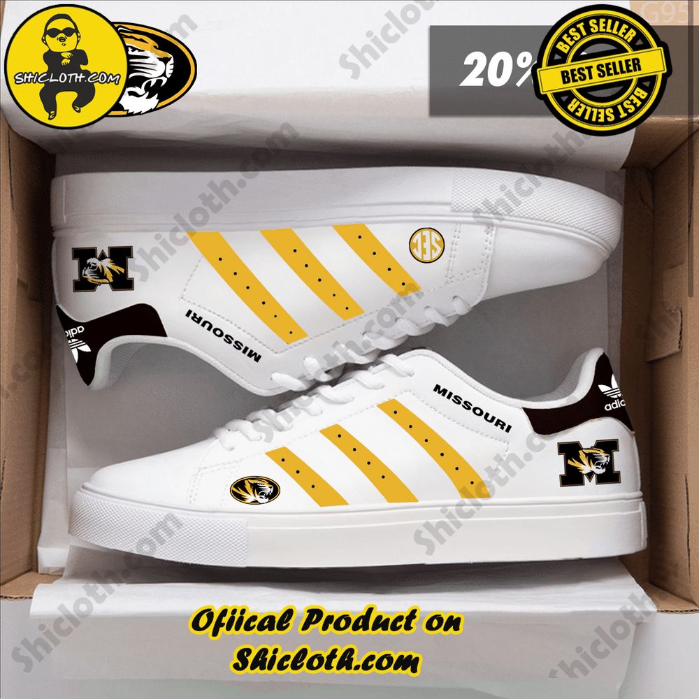 Stan Smith Shoes from Shiclothshop - A meaningful gift for sports enthusiasts. 30 NCAA Missouri Tigers Adidas Stan Smith Shoes
