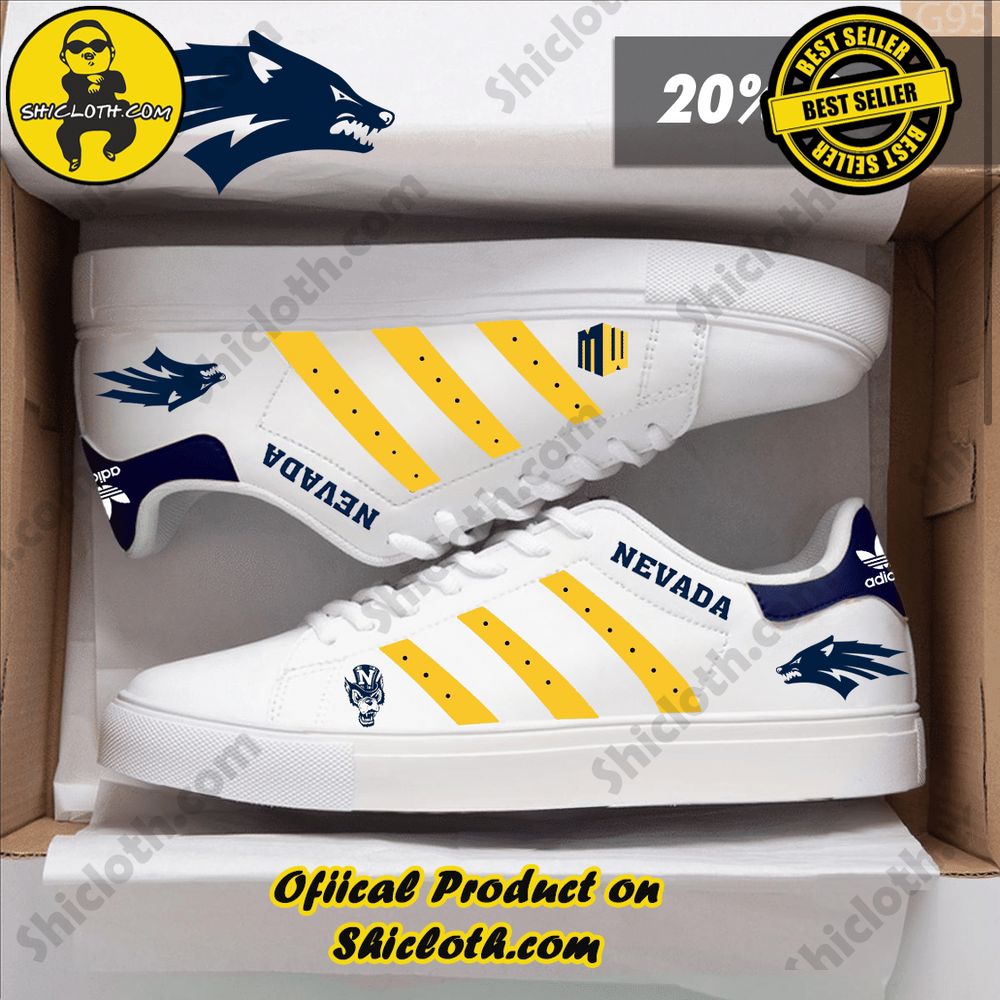 Stan Smith Shoes from Shiclothshop - A meaningful gift for sports enthusiasts. 33 NCAA Nevada Wolf Pack Adidas Stan Smith Shoes