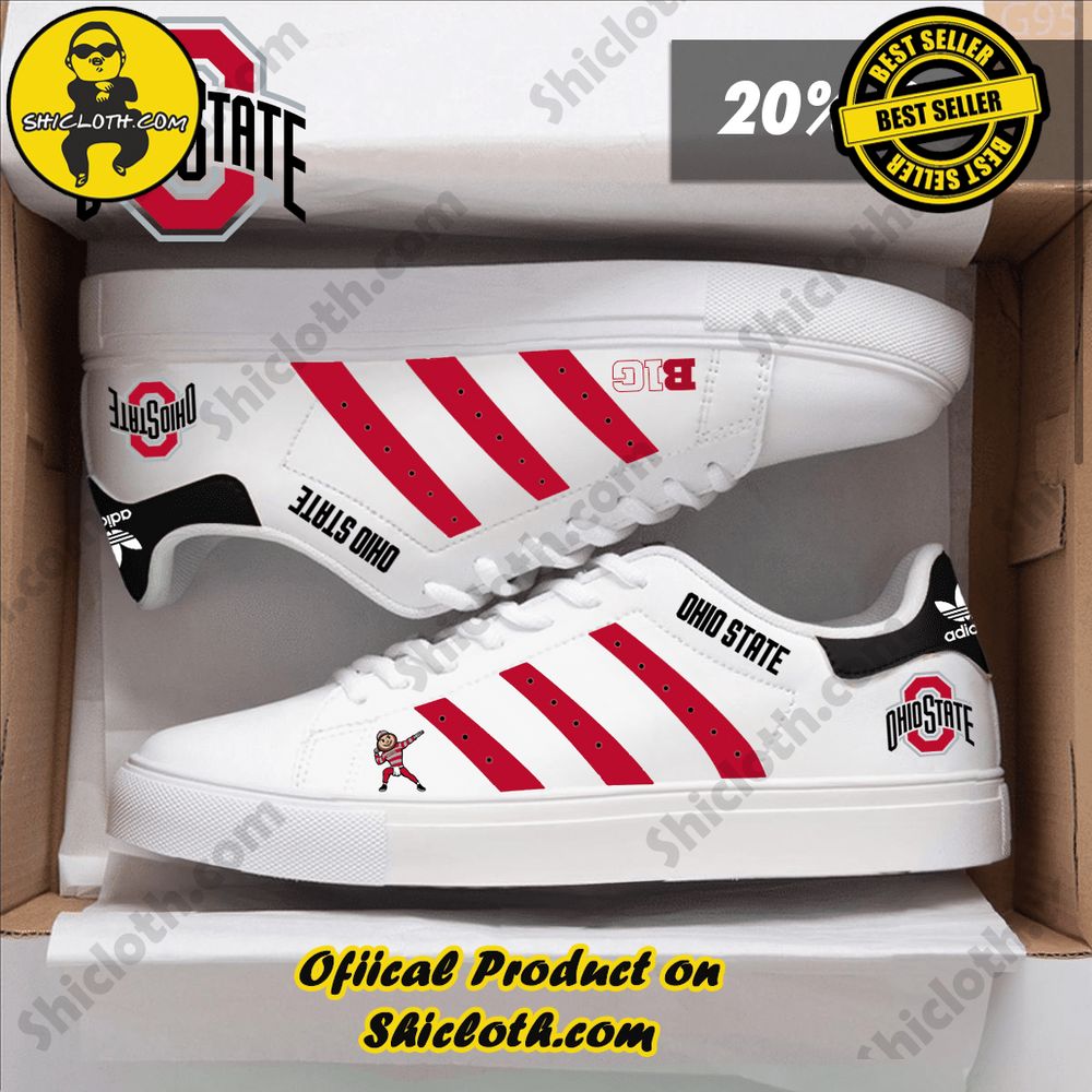 Stan Smith Shoes from Shiclothshop - A meaningful gift for sports enthusiasts. 36 NCAA Ohio State Buckeyes Adidas Stan Smith Shoes