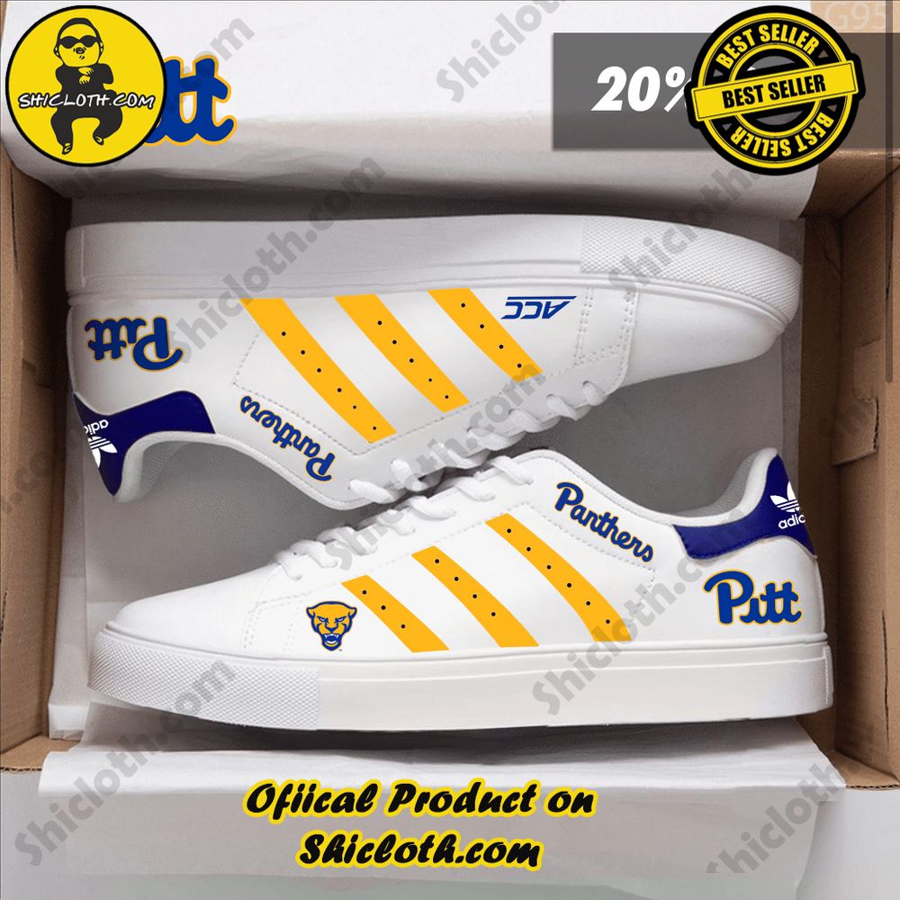 Limited Edition Stan Smith Shoes from Shiclothshop - A meaningful gift for sports enthusiasts. 2 NCAA Pittsburgh Panthers Adidas Stan Smith Shoes