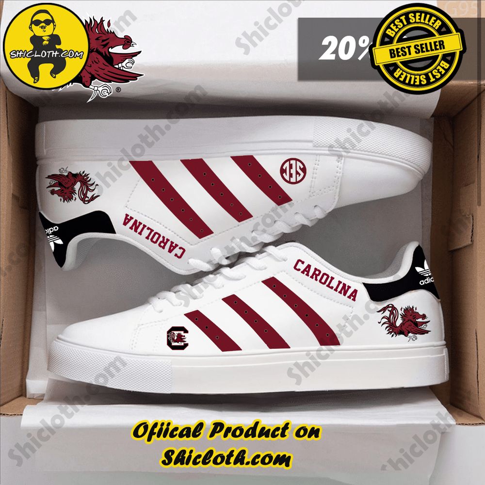 Limited Edition Stan Smith Shoes from Shiclothshop - A meaningful gift for sports enthusiasts. 5 NCAA South Carolina Gamecocks Adidas Stan Smith Shoes