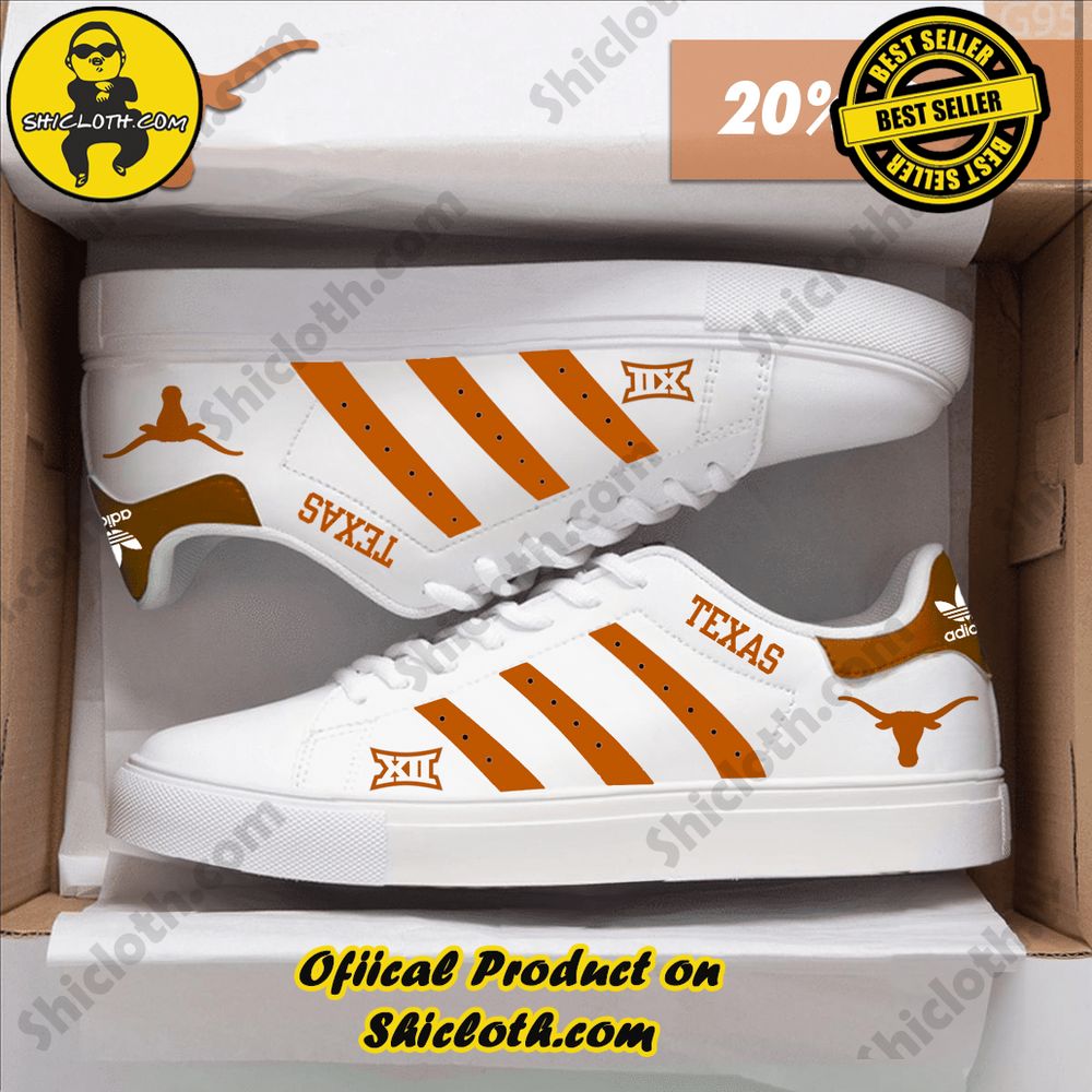 Limited Edition Stan Smith Shoes from Shiclothshop - A meaningful gift for sports enthusiasts. 11 NCAA Texas Longhorns Adidas Stan Smith Shoes