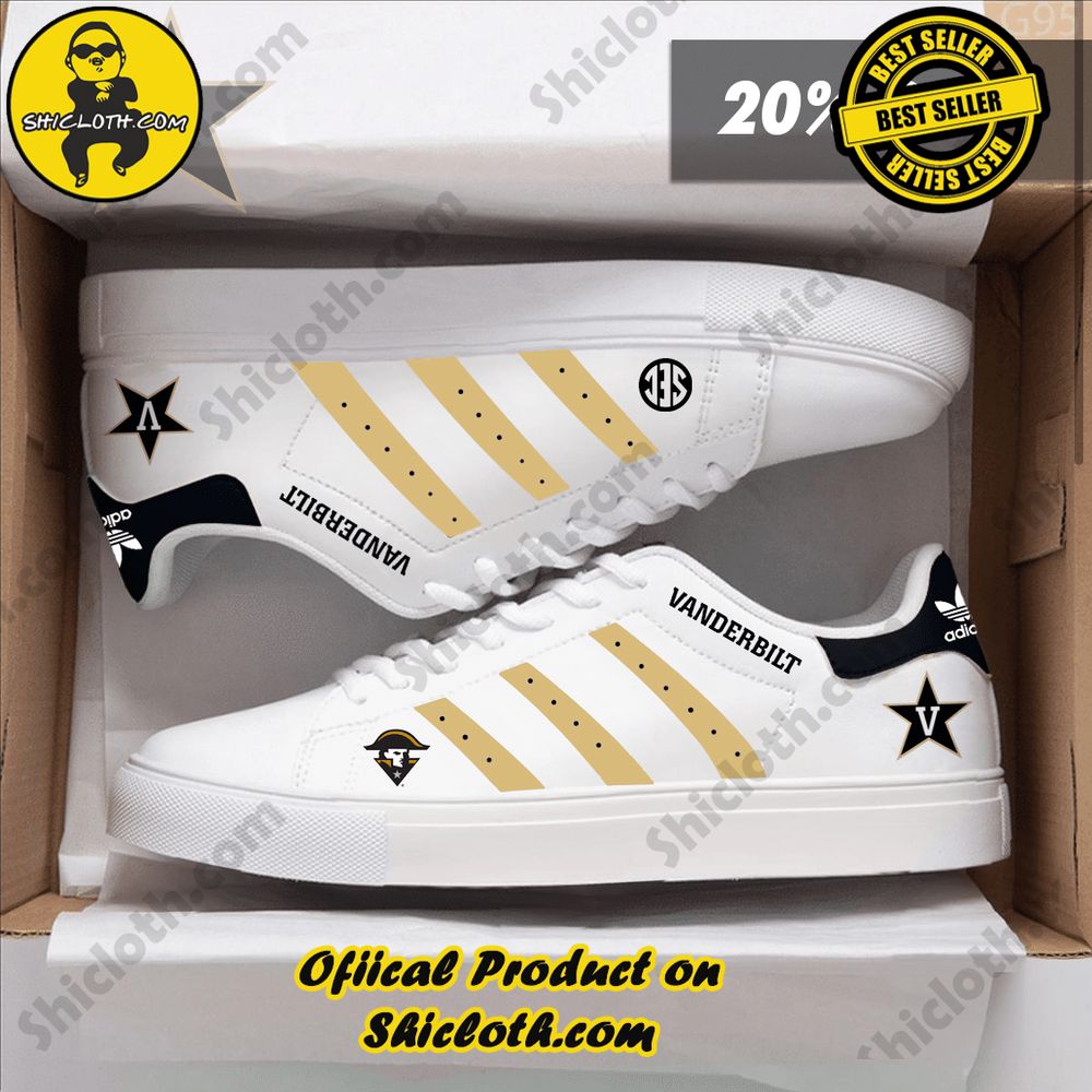 Limited Edition Stan Smith Shoes from Shiclothshop - A meaningful gift for sports enthusiasts. 17 NCAA Vanderbilt Commodores Adidas Stan Smith Shoes