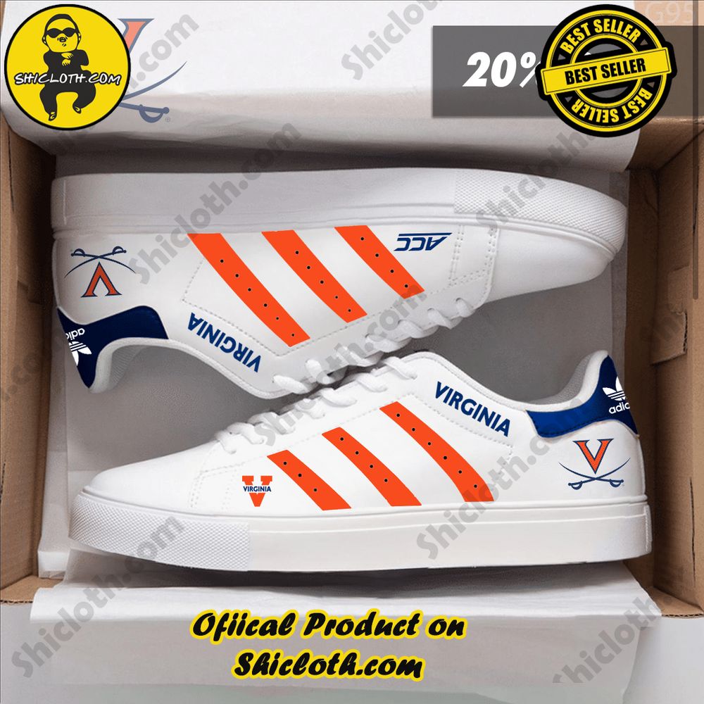 Limited Edition Stan Smith Shoes from Shiclothshop - A meaningful gift for sports enthusiasts. 18 NCAA Virginia Cavaliers Adidas Stan Smith Shoes