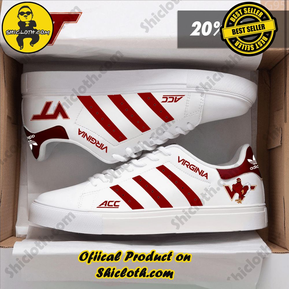 Limited Edition Stan Smith Shoes from Shiclothshop - A meaningful gift for sports enthusiasts. 19 NCAA Virginia Tech Hokies Adidas Stan Smith Shoes
