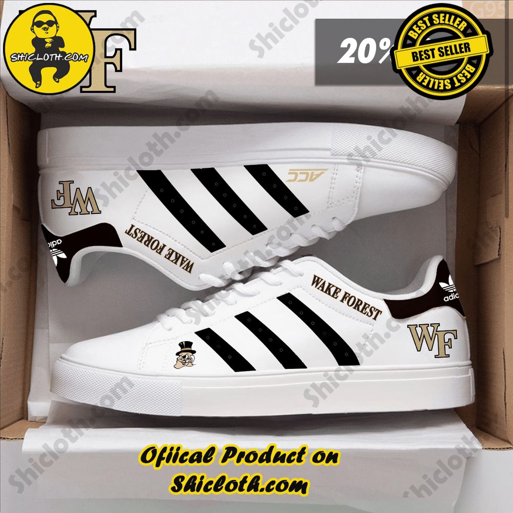 Limited Edition Stan Smith Shoes from Shiclothshop - A meaningful gift for sports enthusiasts. 20 NCAA Wake Forest Demon Deacons Adidas Stan Smith Shoes