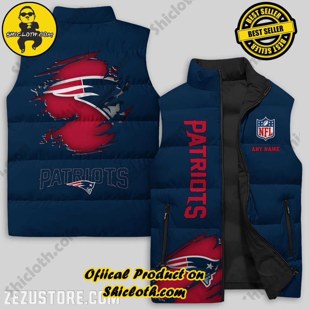 Hot Trending Game Day Glamour: Elevate Your Style with Shiclothshop's NFL Team Sleeveless Jacket Collection 36 New England Patriots NFL Sleeveless Jacket Premium Ver 2