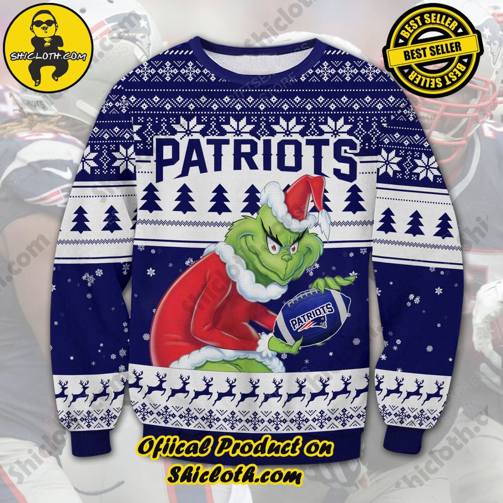 Unveiling Festive Delight: Shiclothshop's Unique Collection of Ugly Christmas Sweaters 85 New England Patriots Ugly Sweater