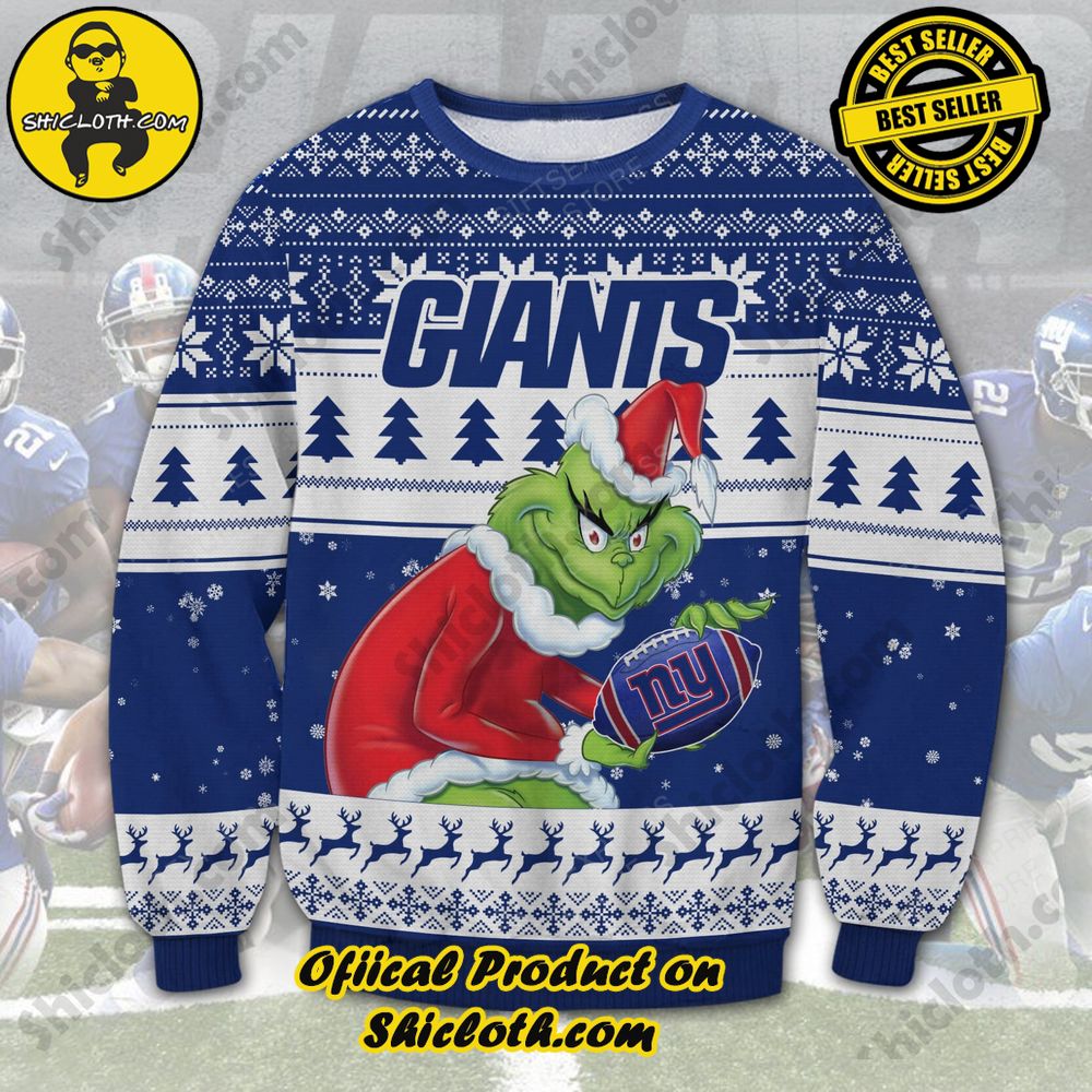 Unveiling Festive Delight: Shiclothshop's Unique Collection of Ugly Christmas Sweaters 87 New York Giants Ugly Sweater