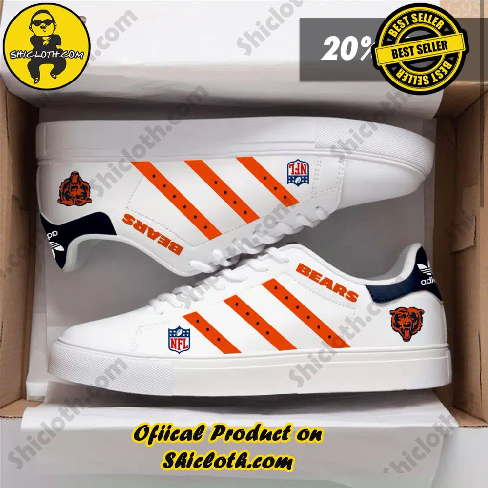 Limited Edition Stan Smith Shoes from Shiclothshop - A meaningful gift for sports enthusiasts. 34 NFL Chicago Bears Adidas Stan Smith Shoes