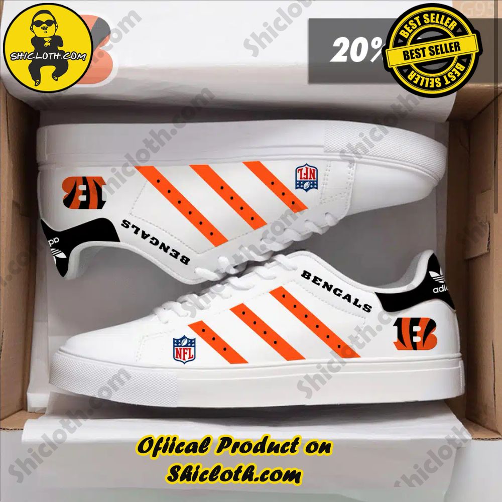 Limited Edition Stan Smith Shoes from Shiclothshop - A meaningful gift for sports enthusiasts. 35 NFL Cincinnati Bengals Adidas Stan Smith Shoes
