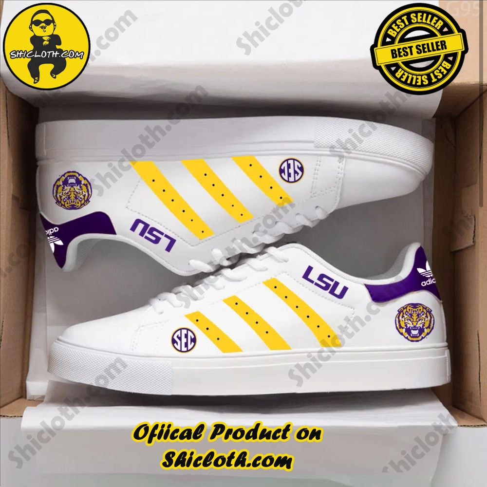 Limited Edition Stan Smith Shoes from Shiclothshop - A meaningful gift for sports enthusiasts. 39 NFL LSU Tigers Adidas Stan Smith Shoes