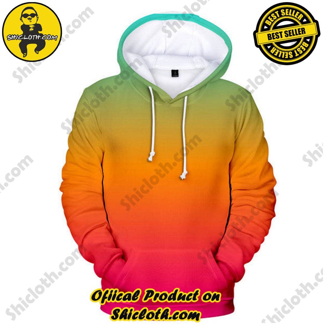 Ombre 3D All Over Print Hoodie
