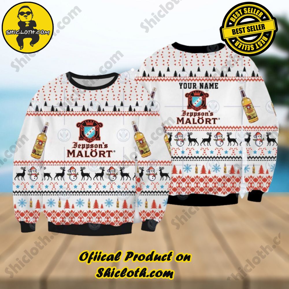 Unveiling Festive Delight: Shiclothshop's Unique Collection of Ugly Christmas Sweaters 89 Personalized Jeppson Malort Liqueur Ugly Christmas Sweater