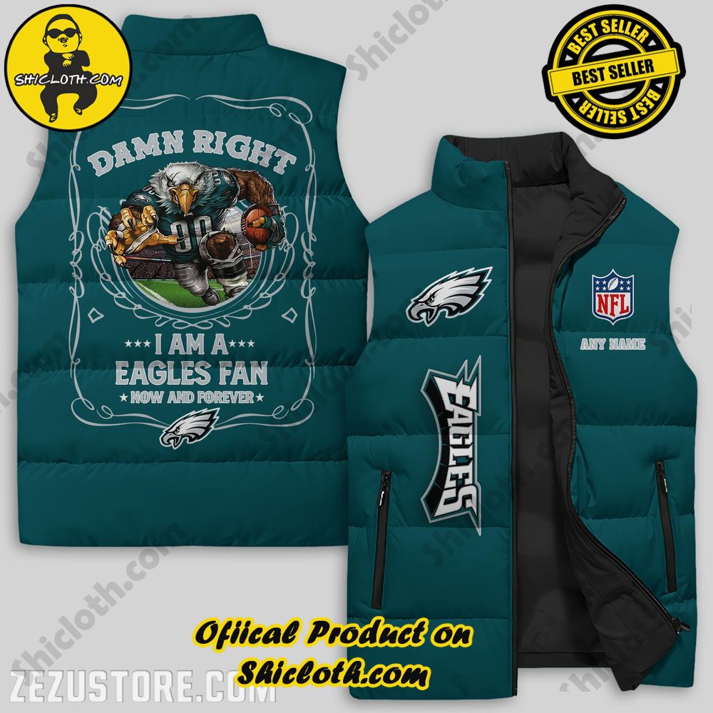 Best Seller Game Day Glamour: Elevate Your Style with Shiclothshop's NFL Team Sleeveless Jacket Collection 13 Philadelphia Eagles NFL Skull Custom Puffer Sleeveless Jacket Premium
