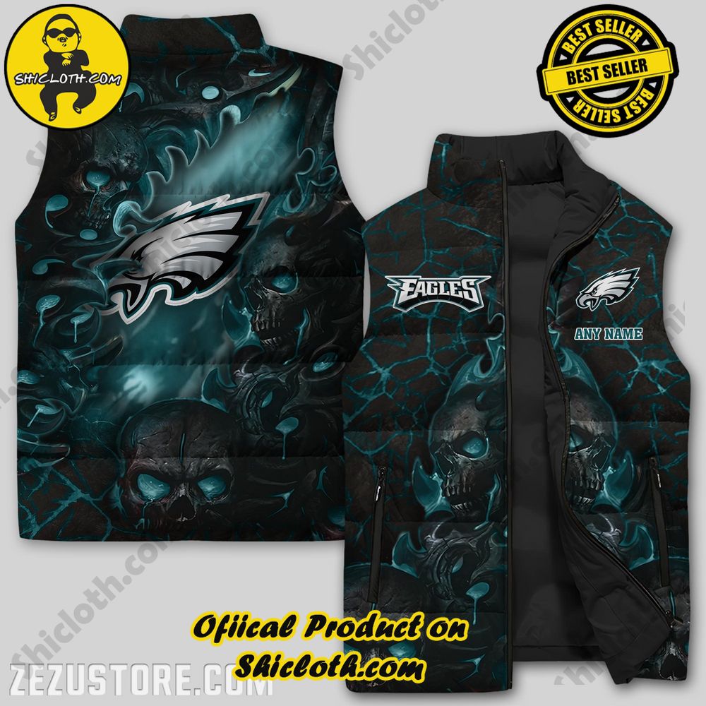 Best Seller Game Day Glamour: Elevate Your Style with Shiclothshop's NFL Team Sleeveless Jacket Collection 14 Philadelphia Eagles NFL Custom Puffer Sleeveless Jacket Premium, Gift for true fans