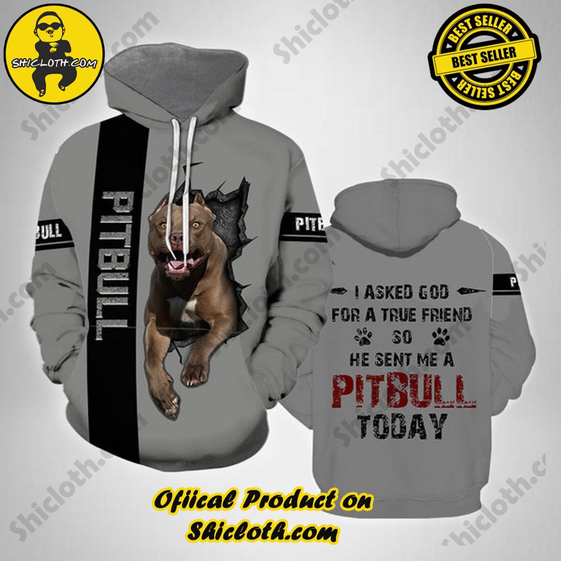 Pitbull 3D All Over Print Hoodie