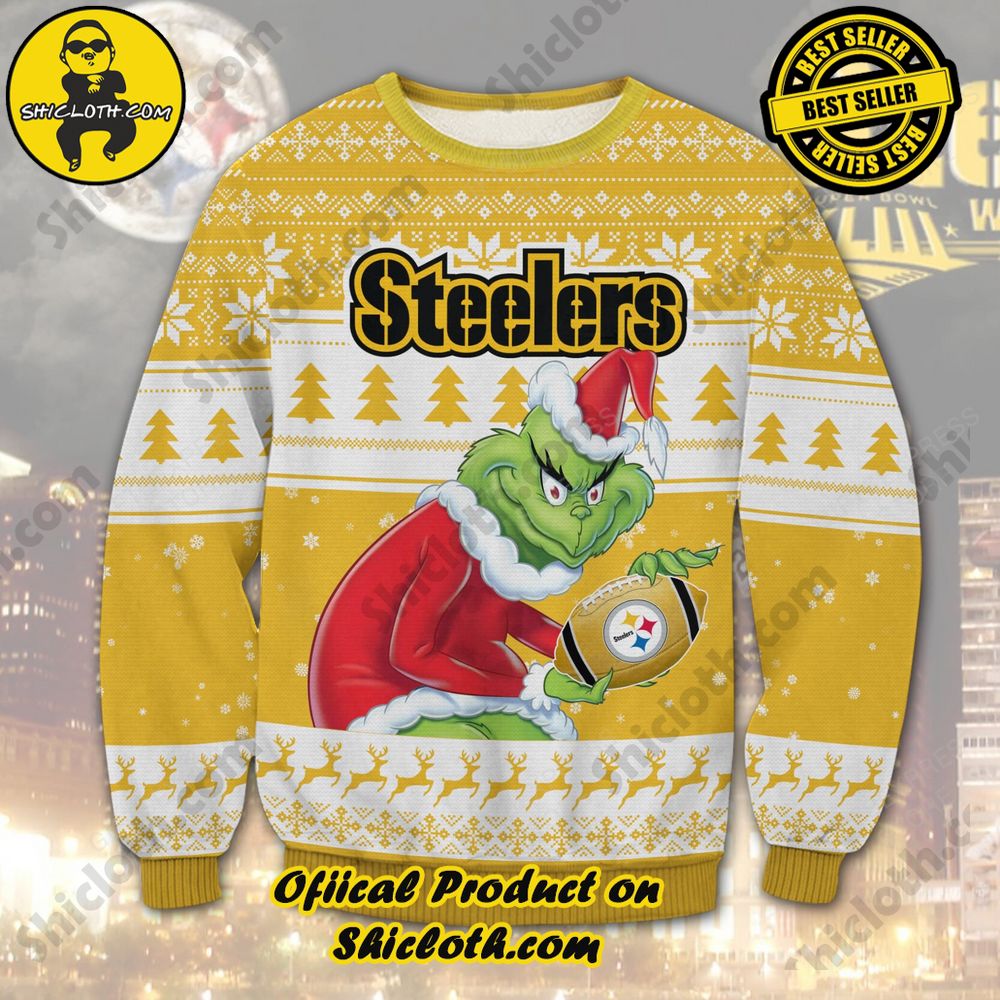 Unveiling Festive Delight: Shiclothshop's Unique Collection of Ugly Christmas Sweaters 91 Pittsburgh Steelers Ugly Sweater