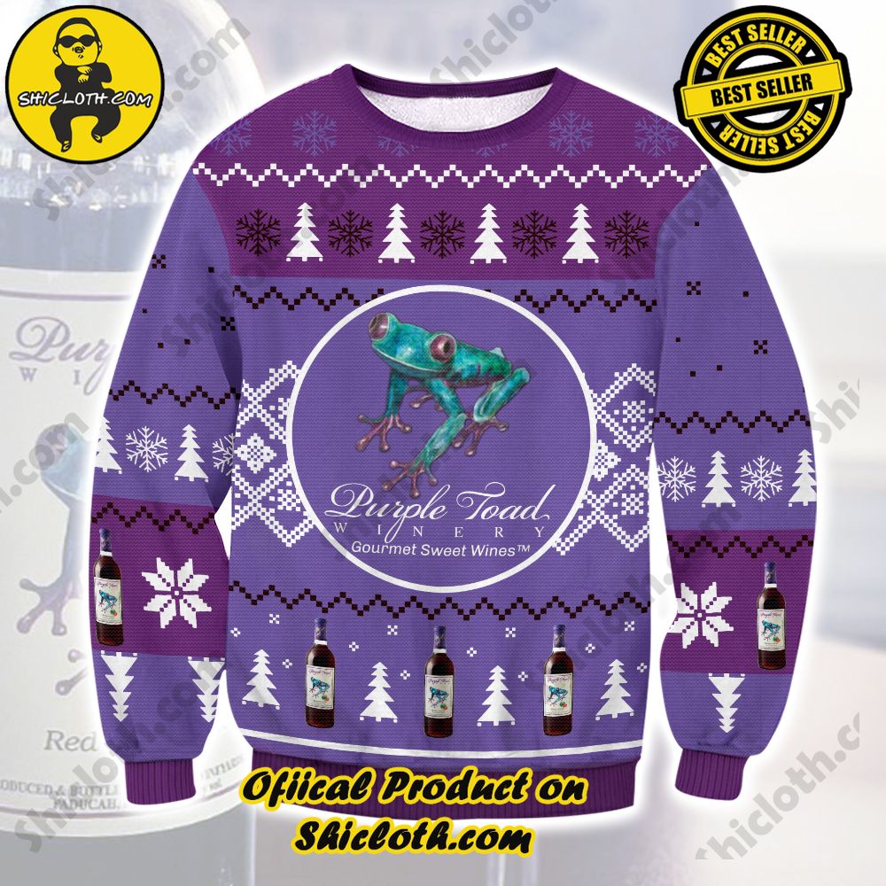 Unveiling Festive Delight: Shiclothshop's Unique Collection of Ugly Christmas Sweaters 92 Purple Toad Ugly Christmas Sweater