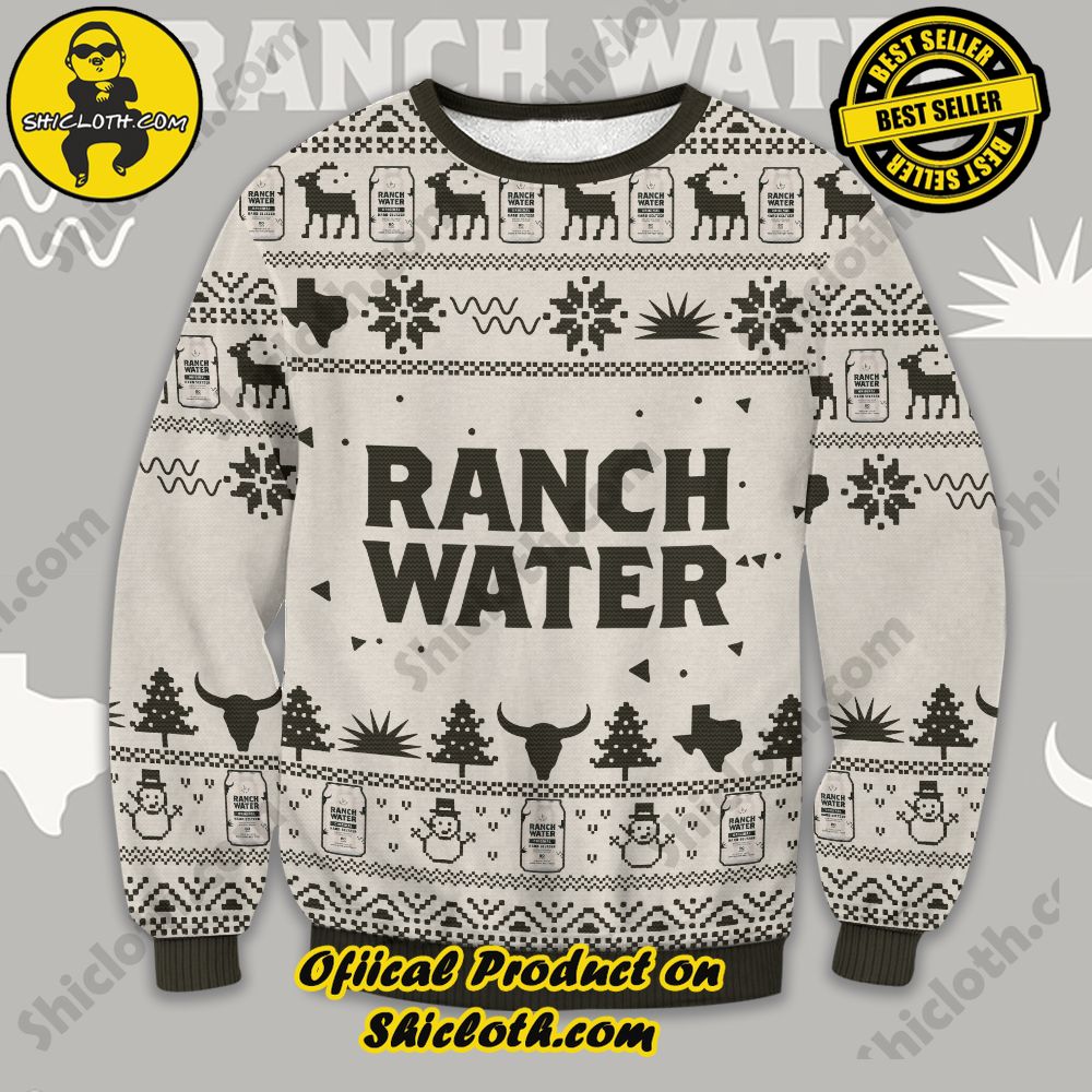 Shiclothshop's Ugly Sweater - A meaningful gift for family and loved ones. 39 Ranch Water Seltzer Ugly Christmas Sweater
