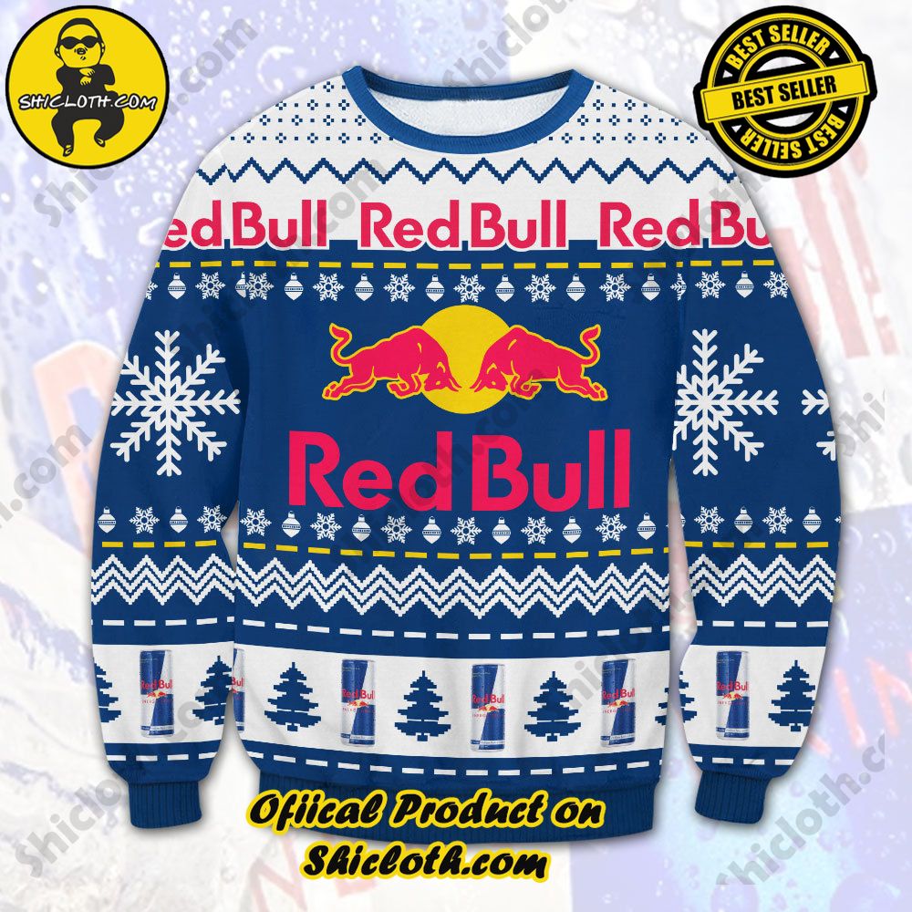Hot Trending: Exploring Shiclothshop and Their Sweater Collection 34 Red Bull Energy Drink Ugly Sweater