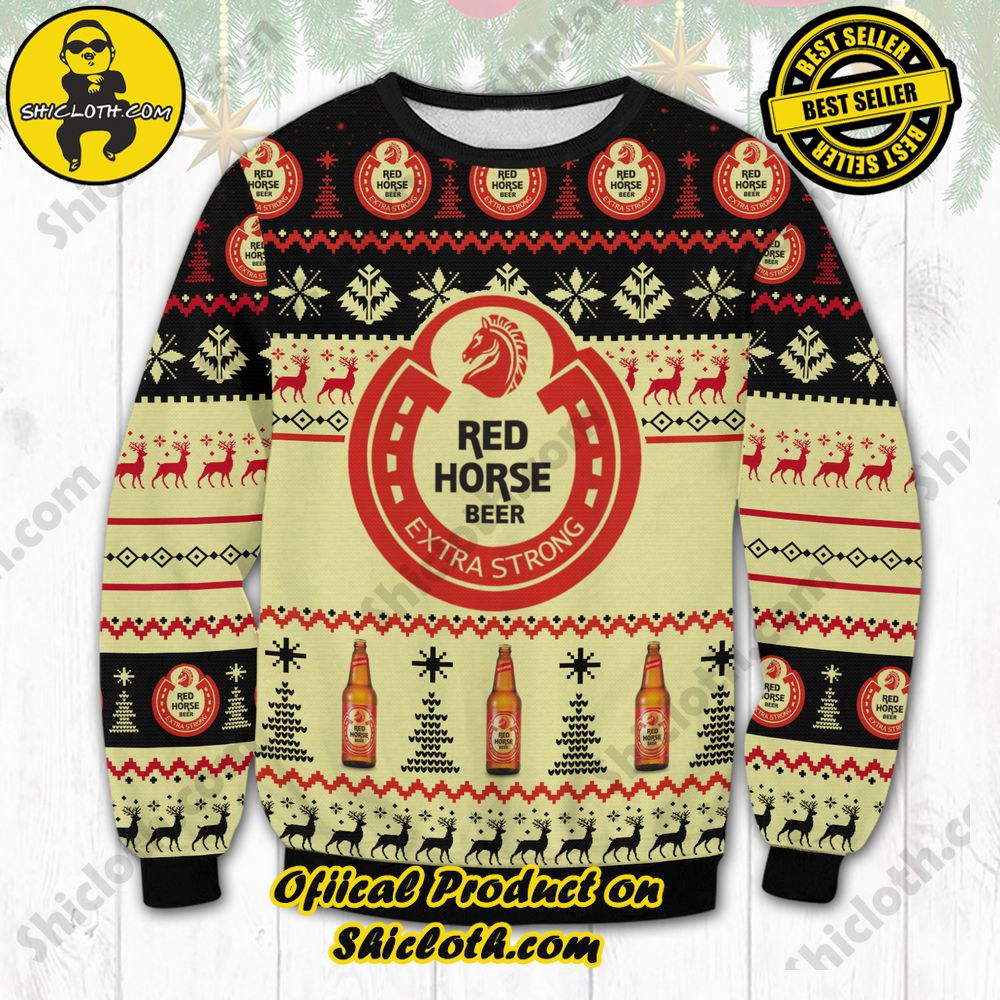 Hot Trending: Exploring Shiclothshop and Their Sweater Collection 35 Red Horse Ugly Sweater