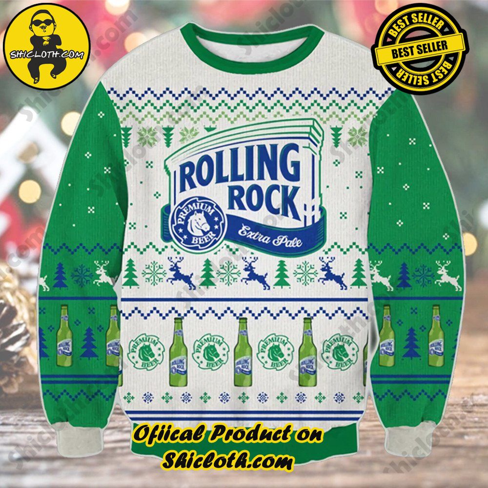 Shiclothshop's Ugly Sweater - A meaningful gift for family and loved ones. 40 Rolling Rock Extra Pale Ugly Christmas Sweater