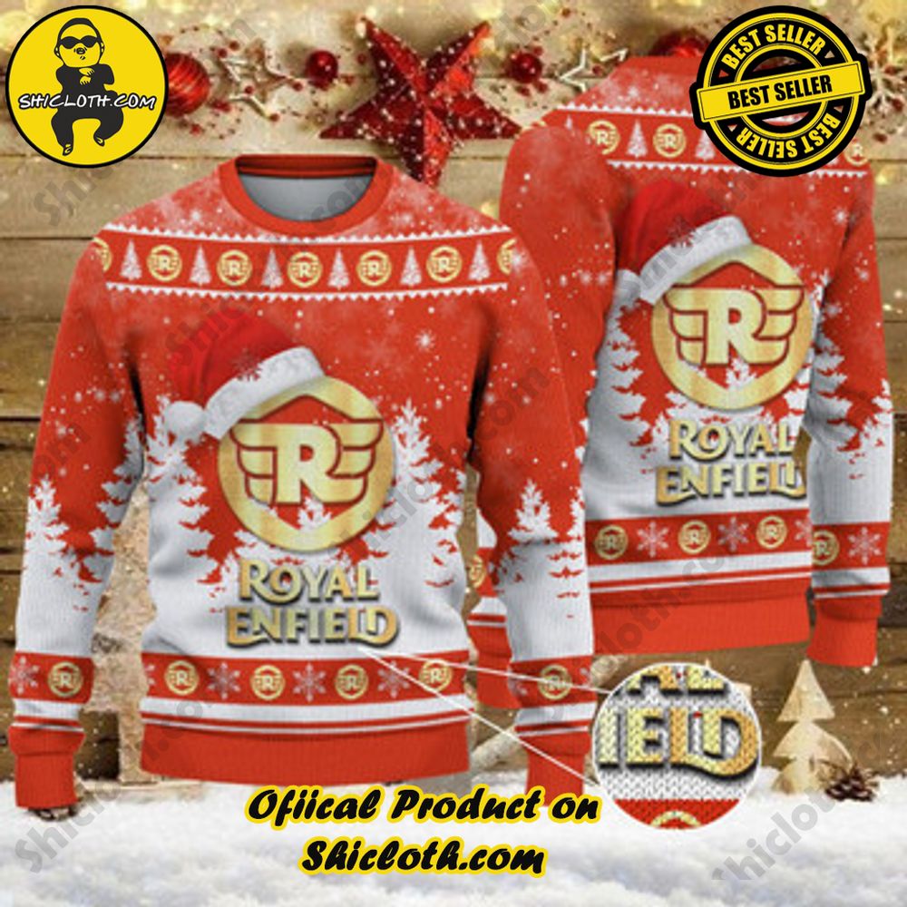 Unveiling Festive Delight: Shiclothshop's Unique Collection of Ugly Christmas Sweaters 39 Royal Enfield Ugly Christmas Sweater