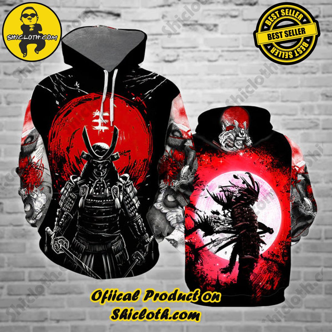 Samurai 3D All Over Print Hoodie