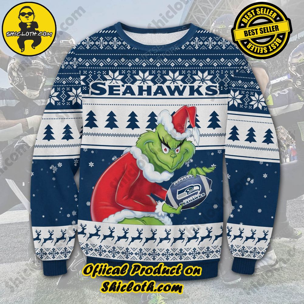 Unveiling Festive Delight: Shiclothshop's Unique Collection of Ugly Christmas Sweaters 95 Seattle Seahawks Ugly Sweater