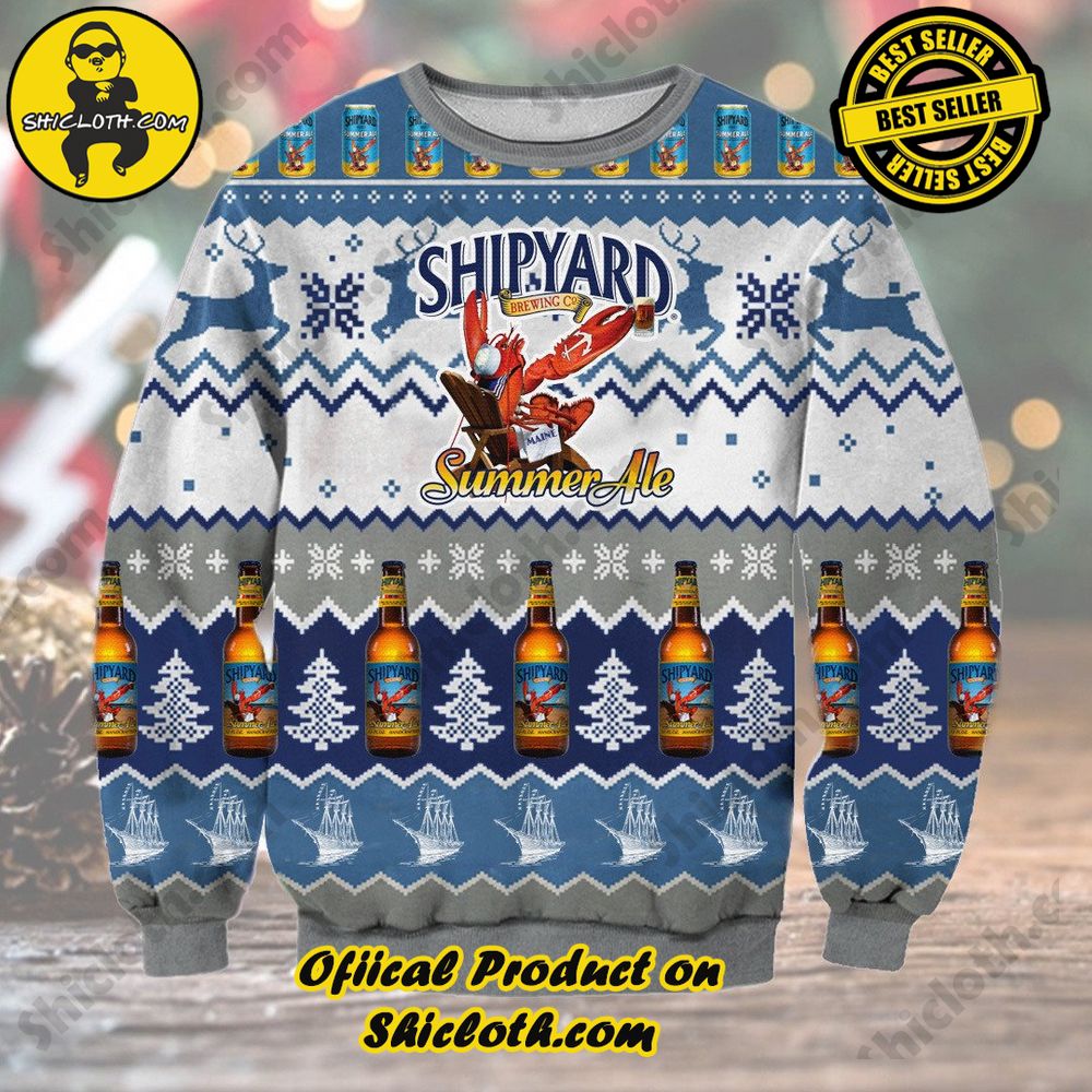 Hot Trending Unveiling Festive Delight: Shiclothshop's Unique Collection of Ugly Christmas Sweaters 34 Shipyard Summer Ale Ugly Christmas Sweater