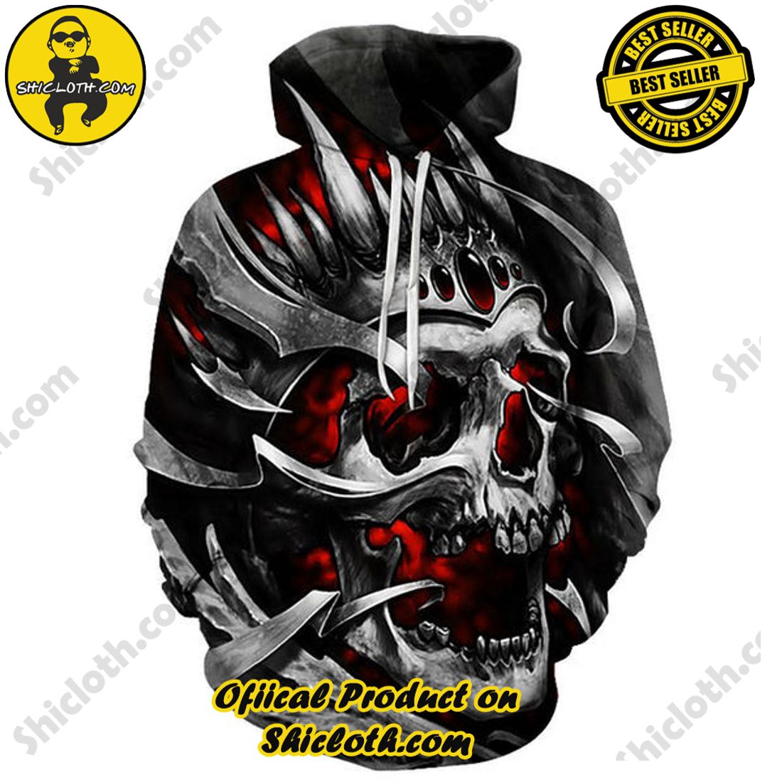 Skull 3D All Over Print Hoodie Ver 5