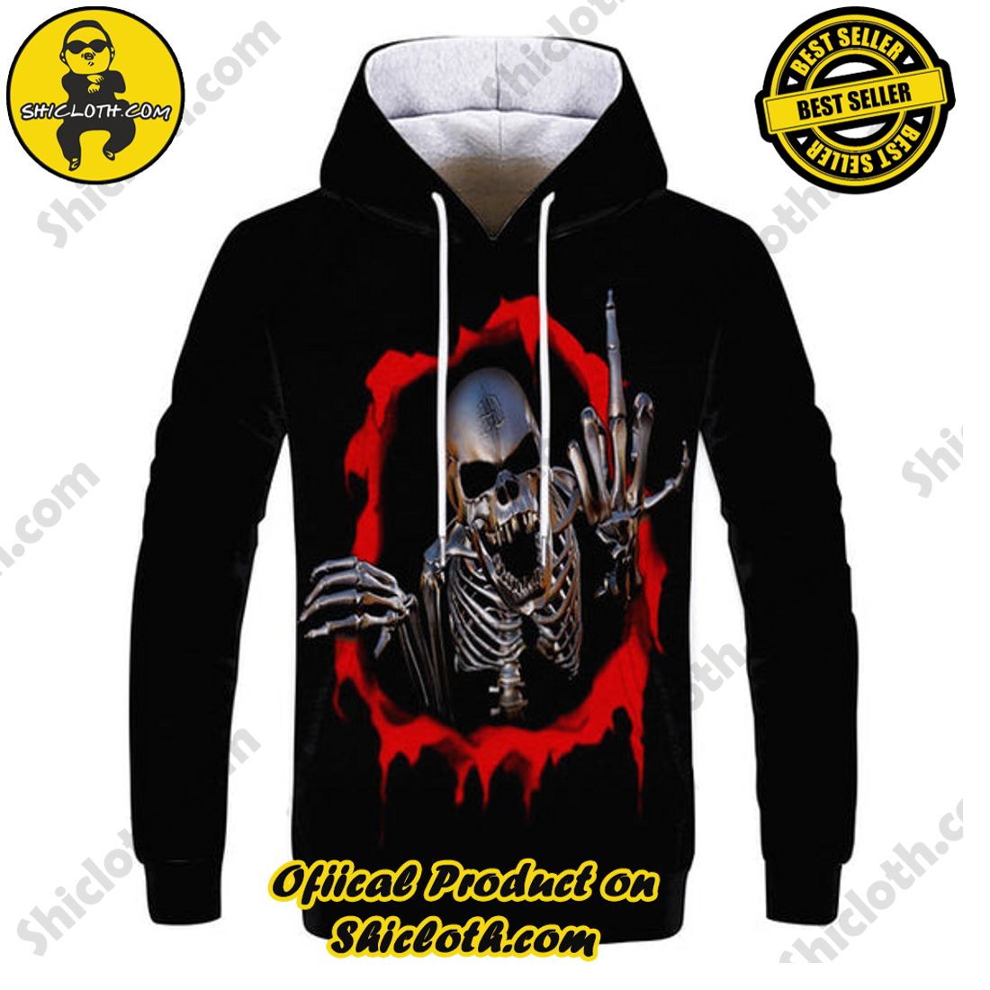 Skull 3D All Over Print Hoodie Ver 4