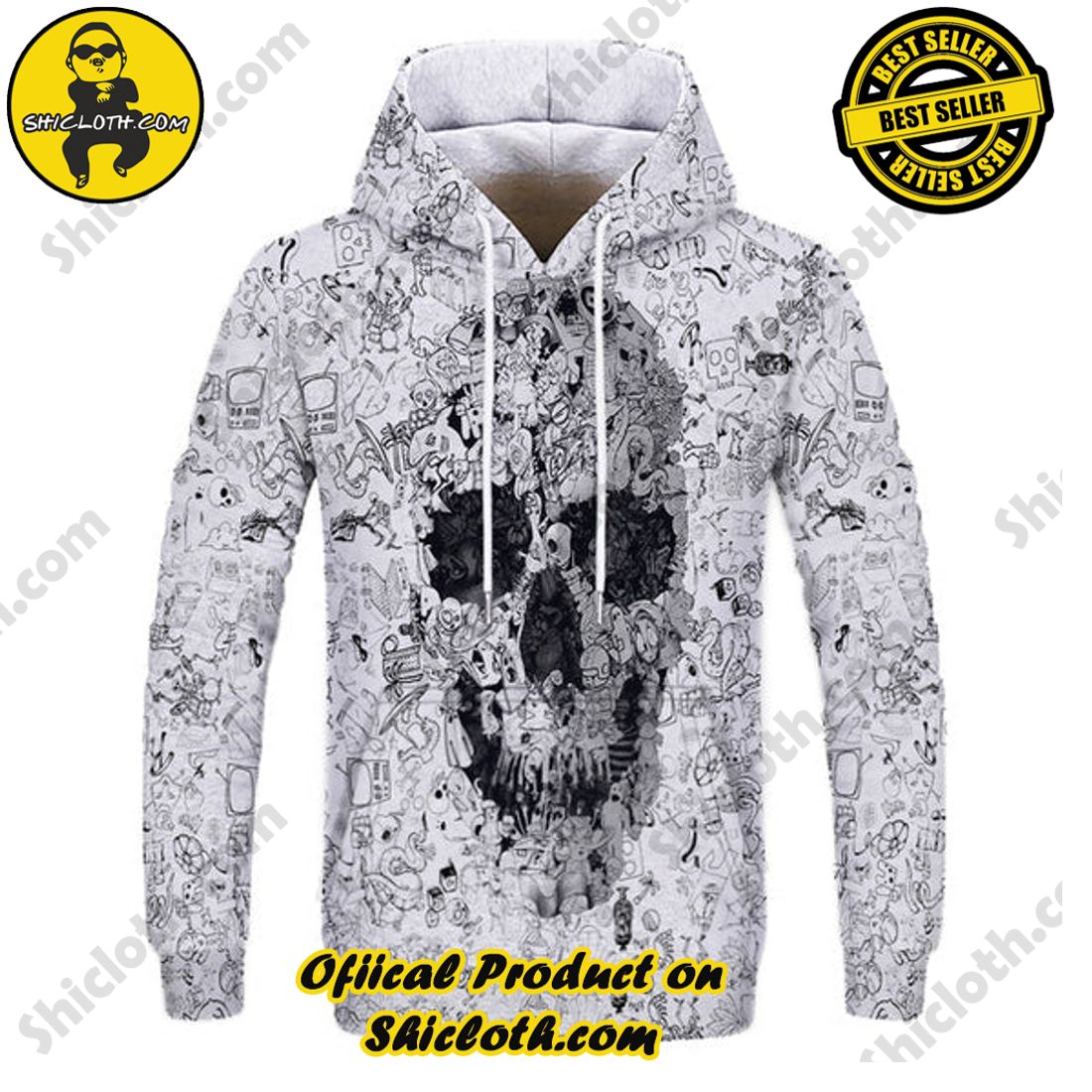 Skull 3D All Over Print Hoodie Ver 6