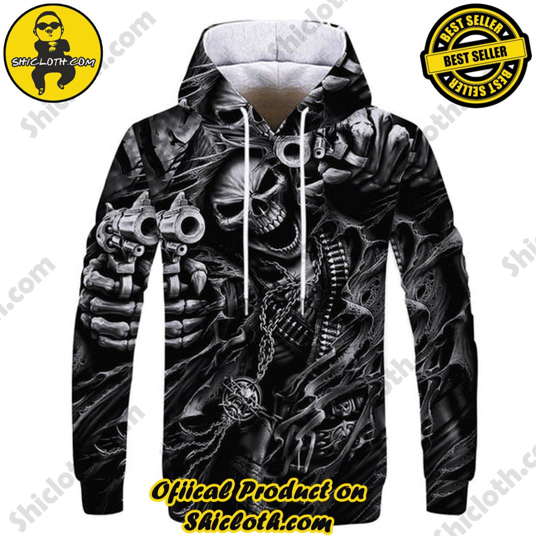 Skull 3D All Over Print Hoodie
