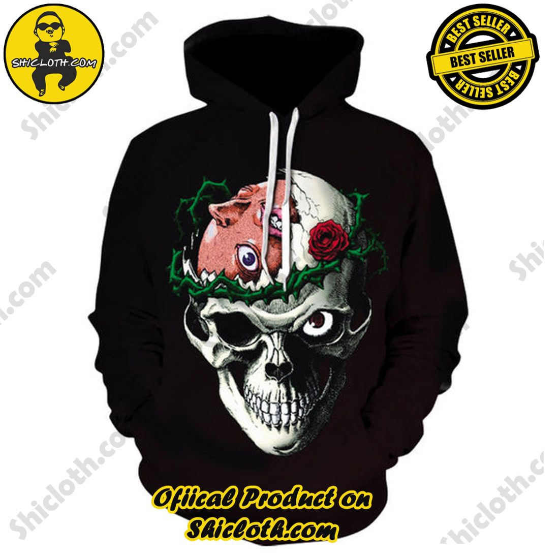 Skull 3D All Over Print Hoodie Ver 2