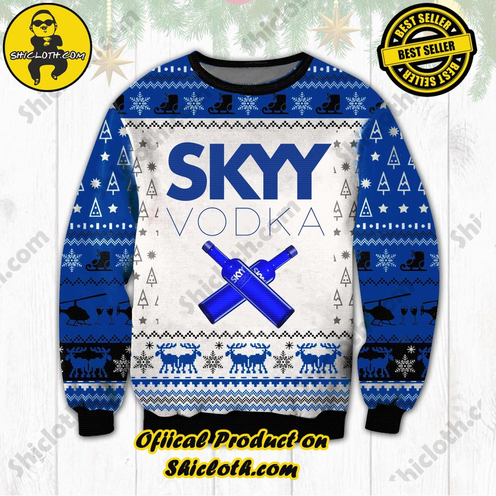Best Seller Unveiling Festive Delight: Shiclothshop's Unique Collection of Ugly Christmas Sweaters 27 Skyy Vodka Ugly Christmas Sweater