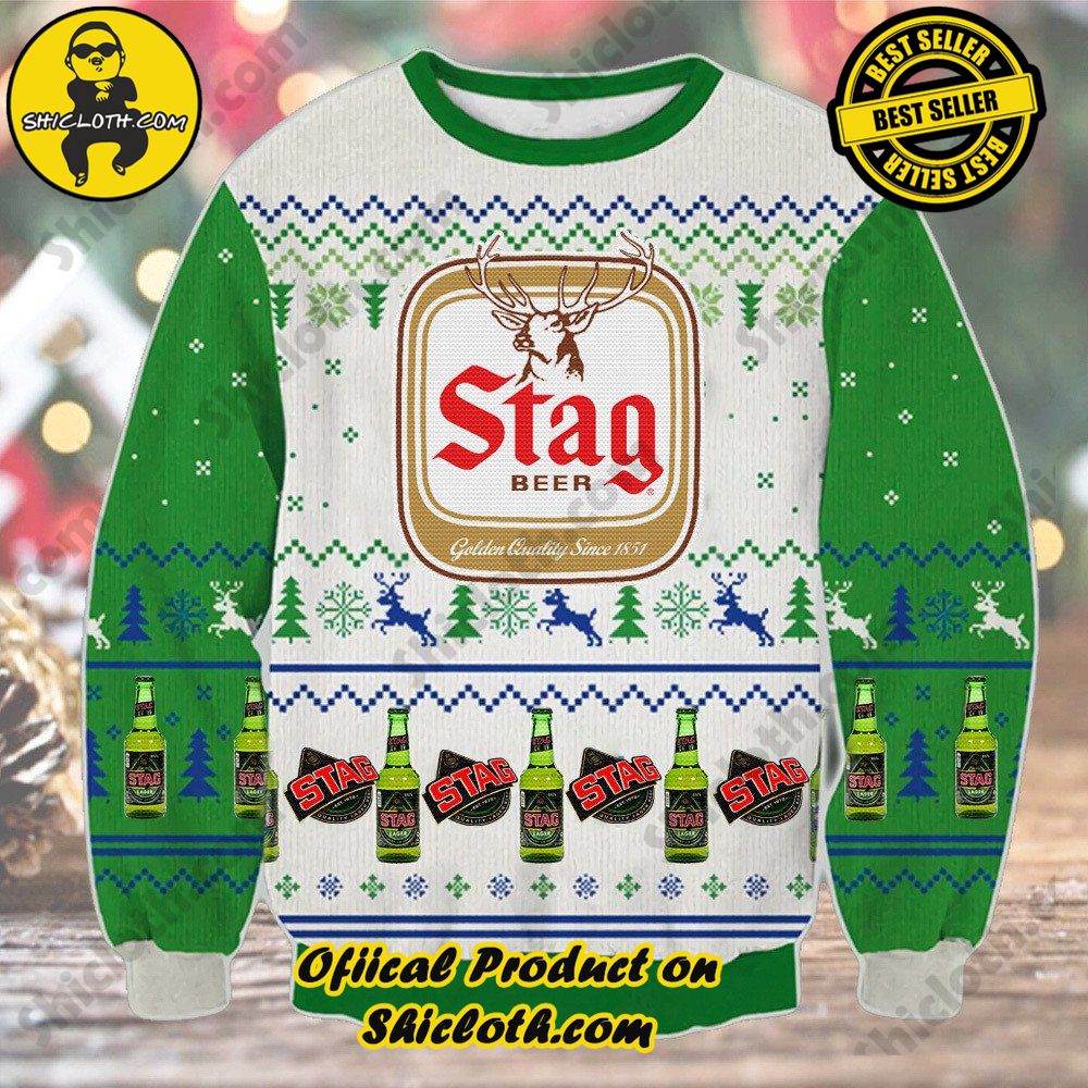Hot Trending: Exploring Shiclothshop and Their Sweater Collection 38 Stag Bee Ugly Christmas Sweater