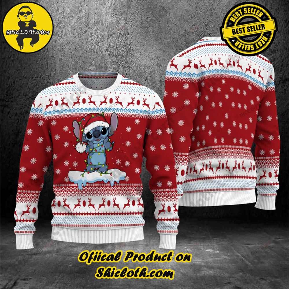 Shicloth's Enchanting Christmas Sweaters: A Cozy Blend of Style and Festivity 26 Stitch Christmas Ugly Sweater Version 1