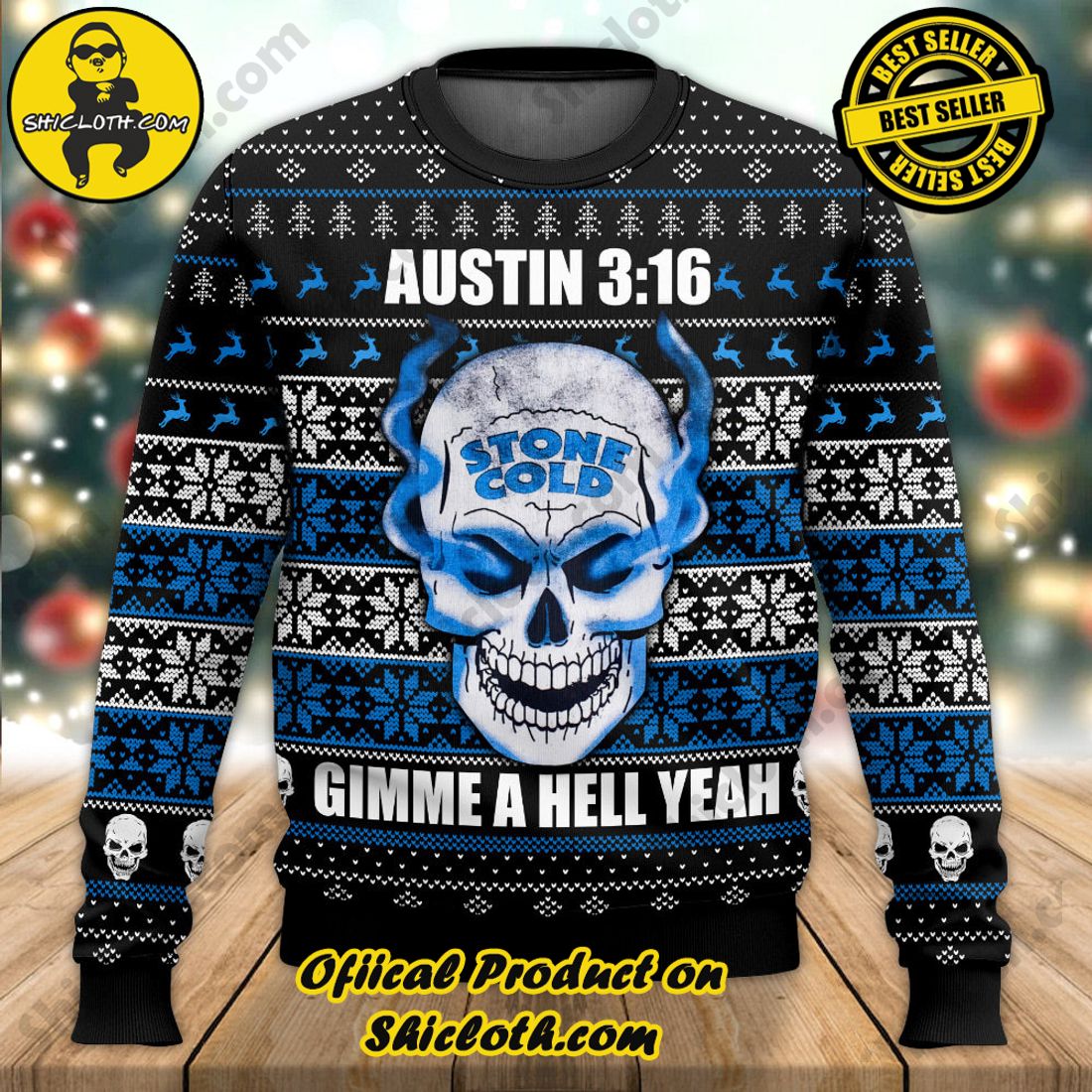 Best Seller Shiclothshop's Sweater: The Perfect Cozy Christmas Gift 33 Stone Cold Steve Austin 3:16 Ugly Sweater