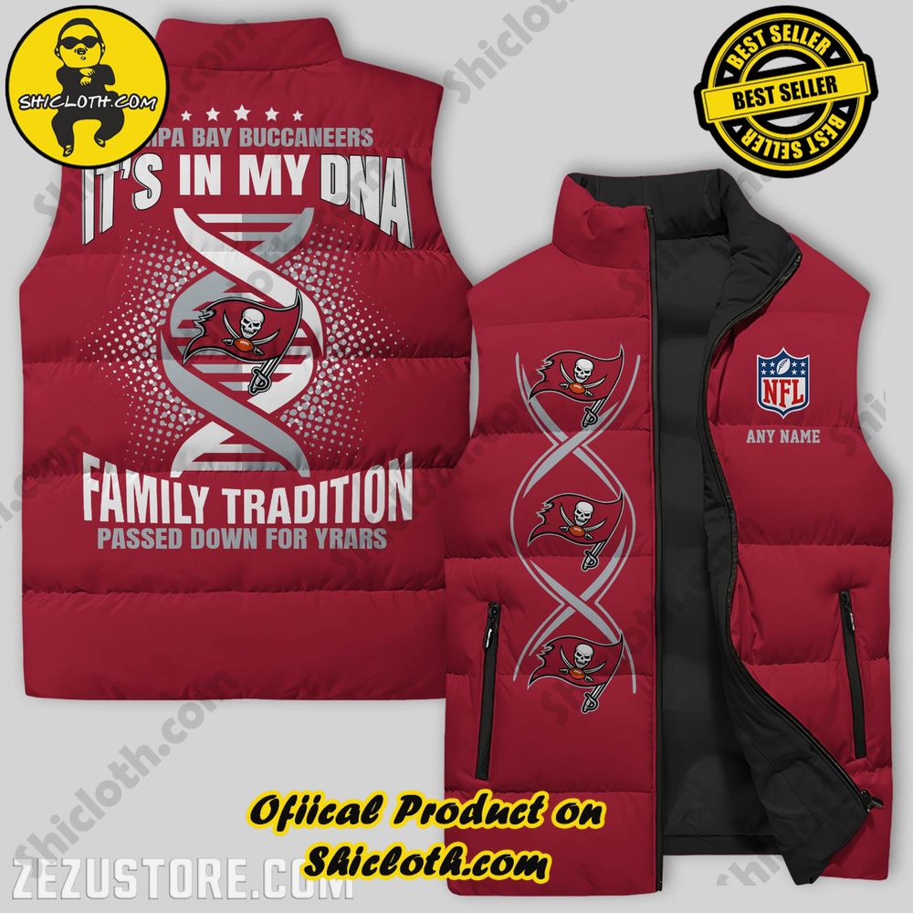 Best Seller Game Day Glamour: Elevate Your Style with Shiclothshop's NFL Team Sleeveless Jacket Collection 27 Tampa Bay Buccaneers NFL Mascot Custom Puffer Sleeveless Jacket Premium