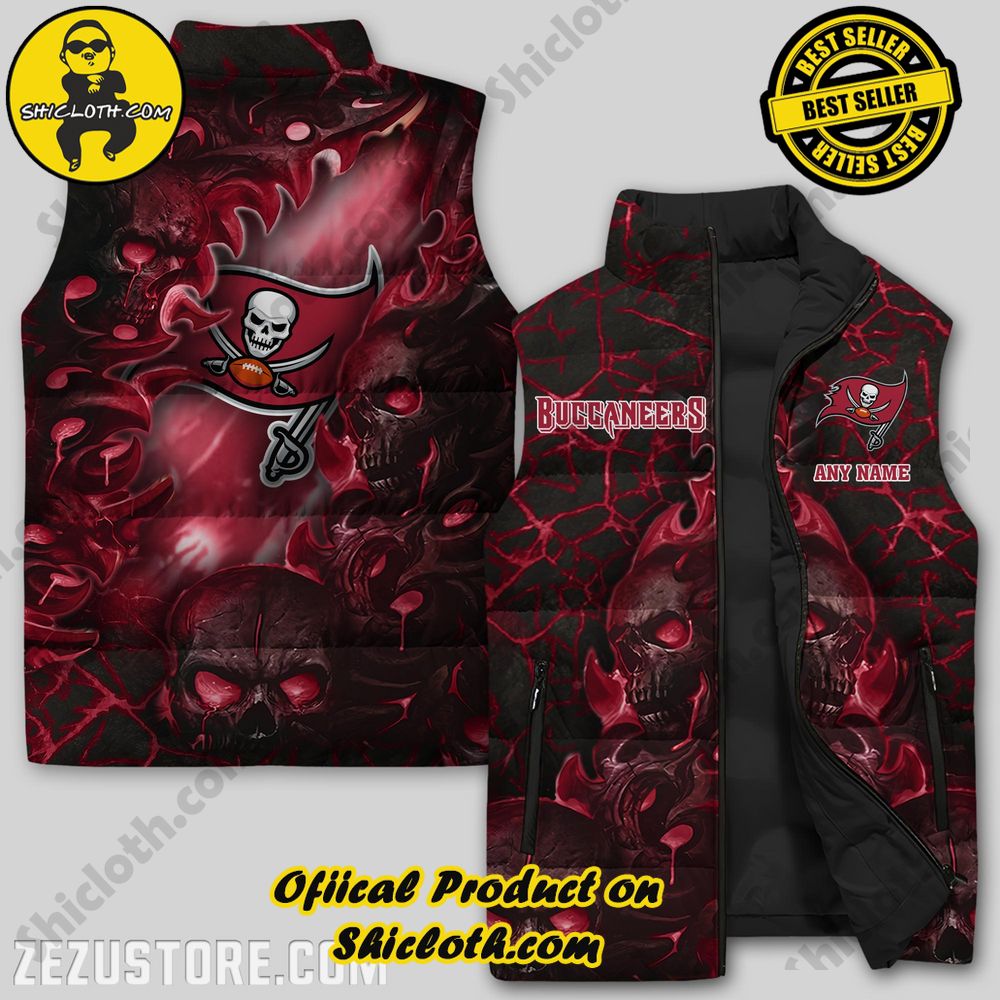 Best Seller Game Day Glamour: Elevate Your Style with Shiclothshop's NFL Team Sleeveless Jacket Collection 30 Tampa Bay Buccaneers NFL Custom Puffer Sleeveless Jacket Premium, Gift for true fans
